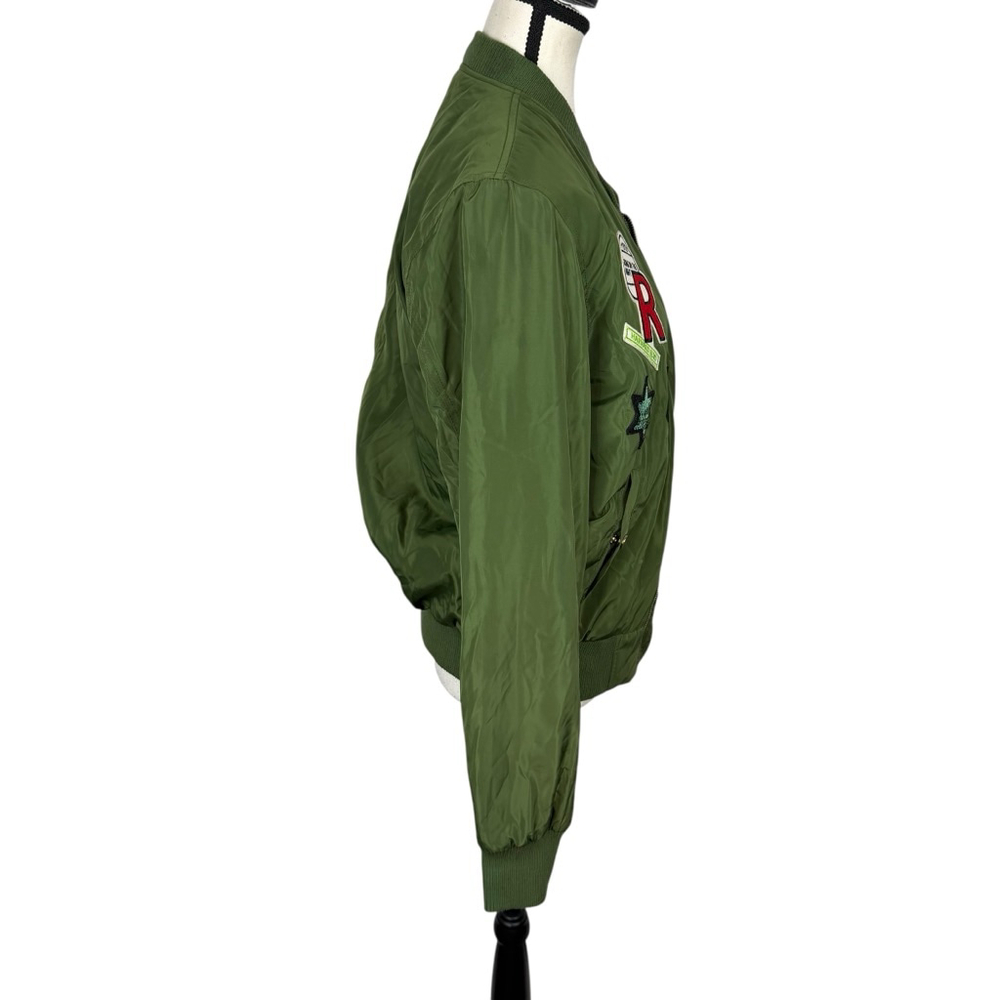 Chocolate USA Patch Bomber Jacket Olive Green Var… - image 5